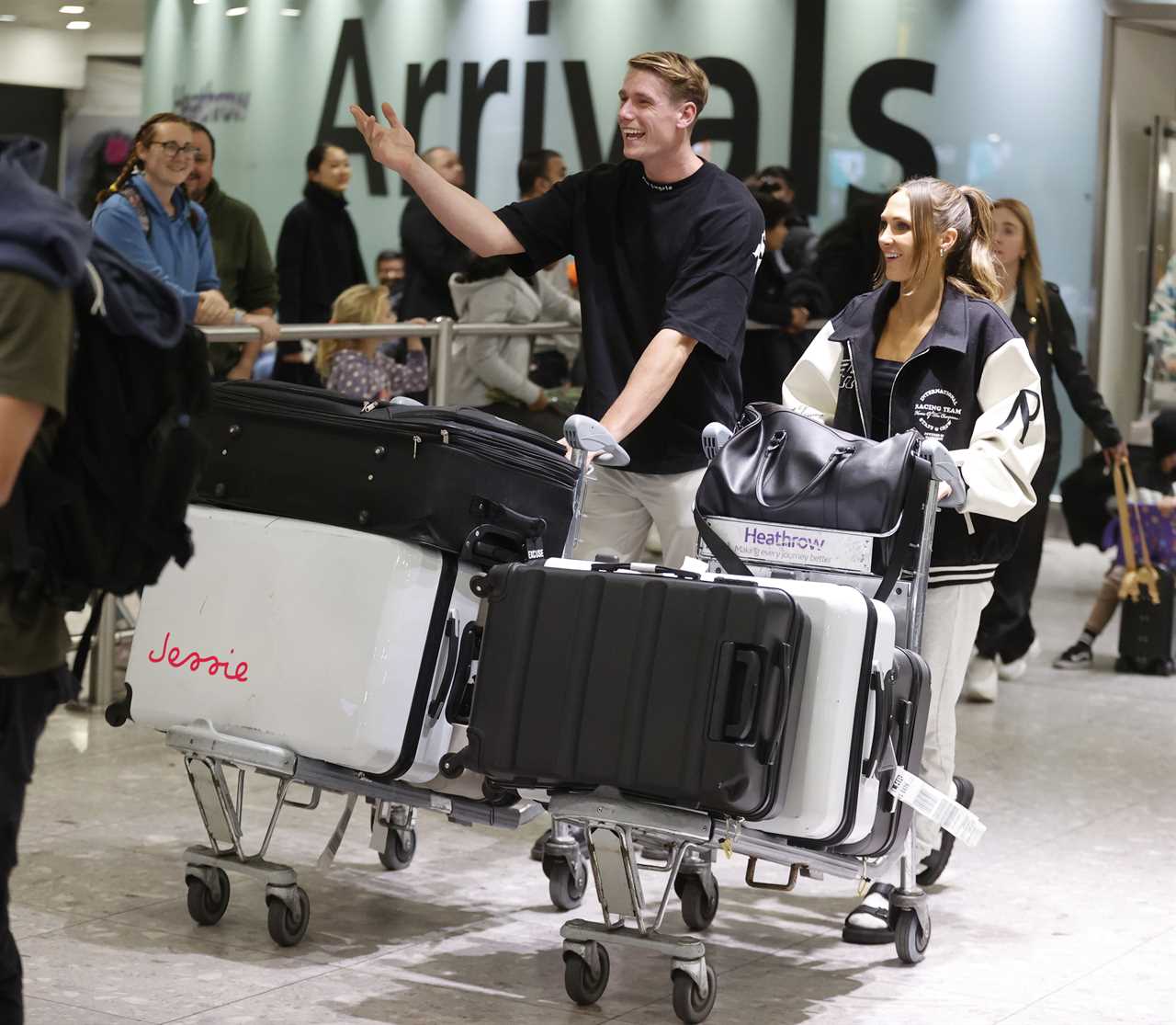 Dumped Love Islanders Will, Jessie, Casey and Rosie mobbed by fans as they arrive back in the UK after missing final