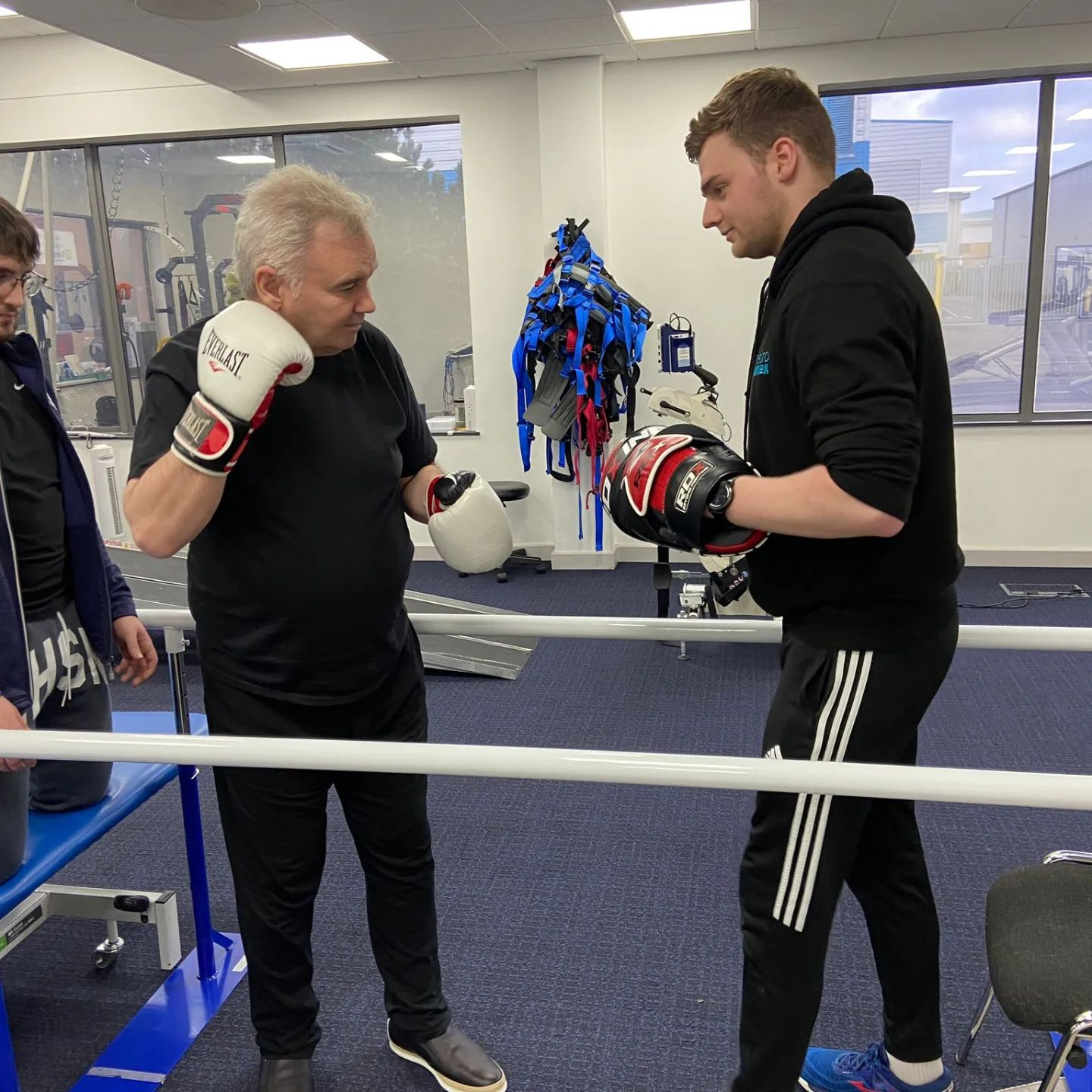 Eamonn Holmes learns to walk again using a harness as he undergoes gruelling physio in ‘nightmare’ health battle