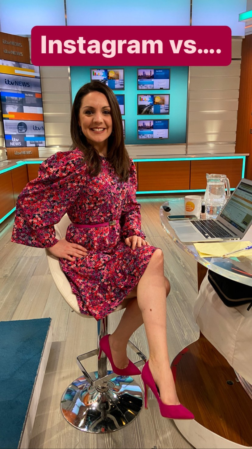 Good Morning Britain’s Laura Tobin flashes her toned legs in hot pink mini-dress