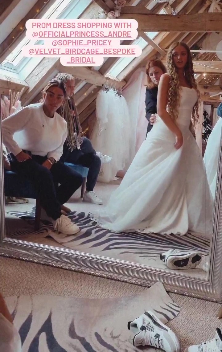 Katie Price’s daughter Princess wears ‘wedding dress’ as she goes prom outfit shopping with mum