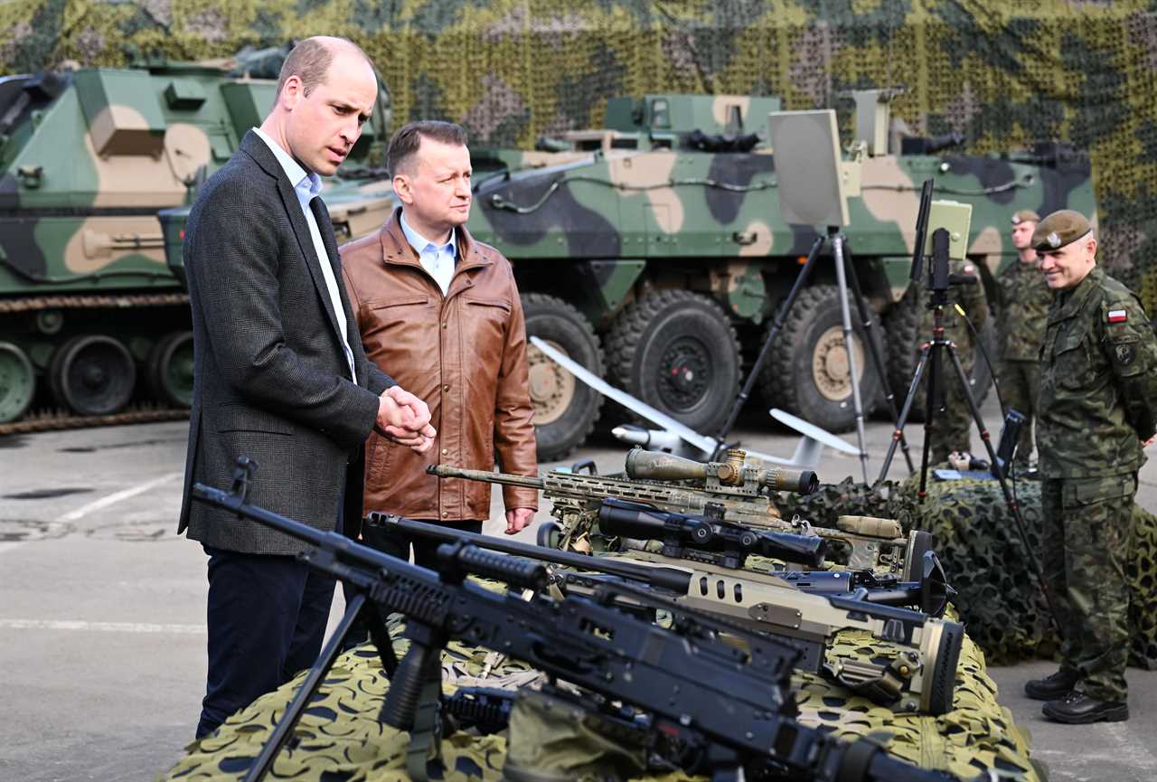 Prince William makes secret mission to Ukraine border and hails Brit troops ‘defending freedom’ as he inspects weapons