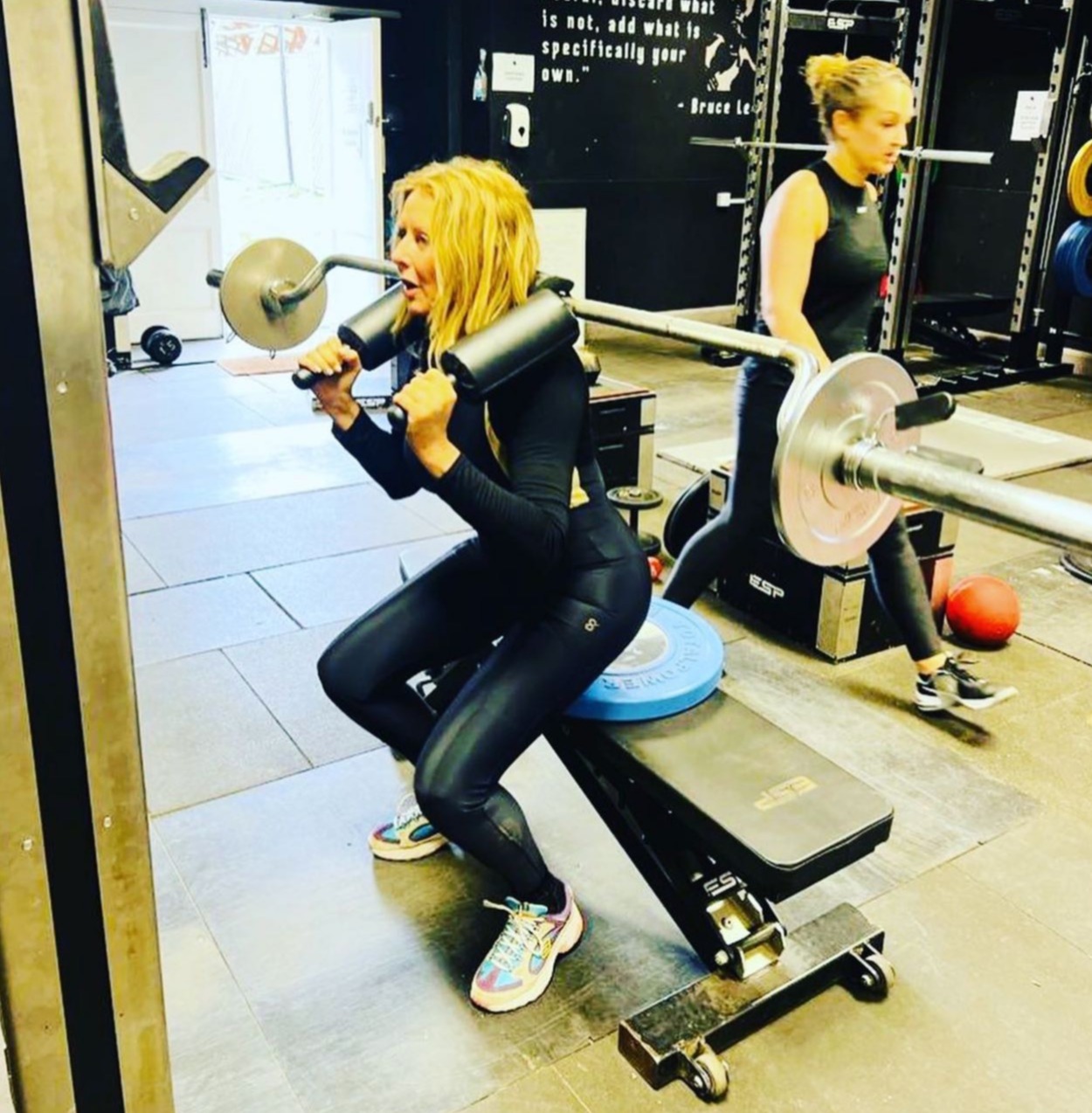 Carol Vorderman shows off incredible curves as she works out in tight bodysuit in the gym