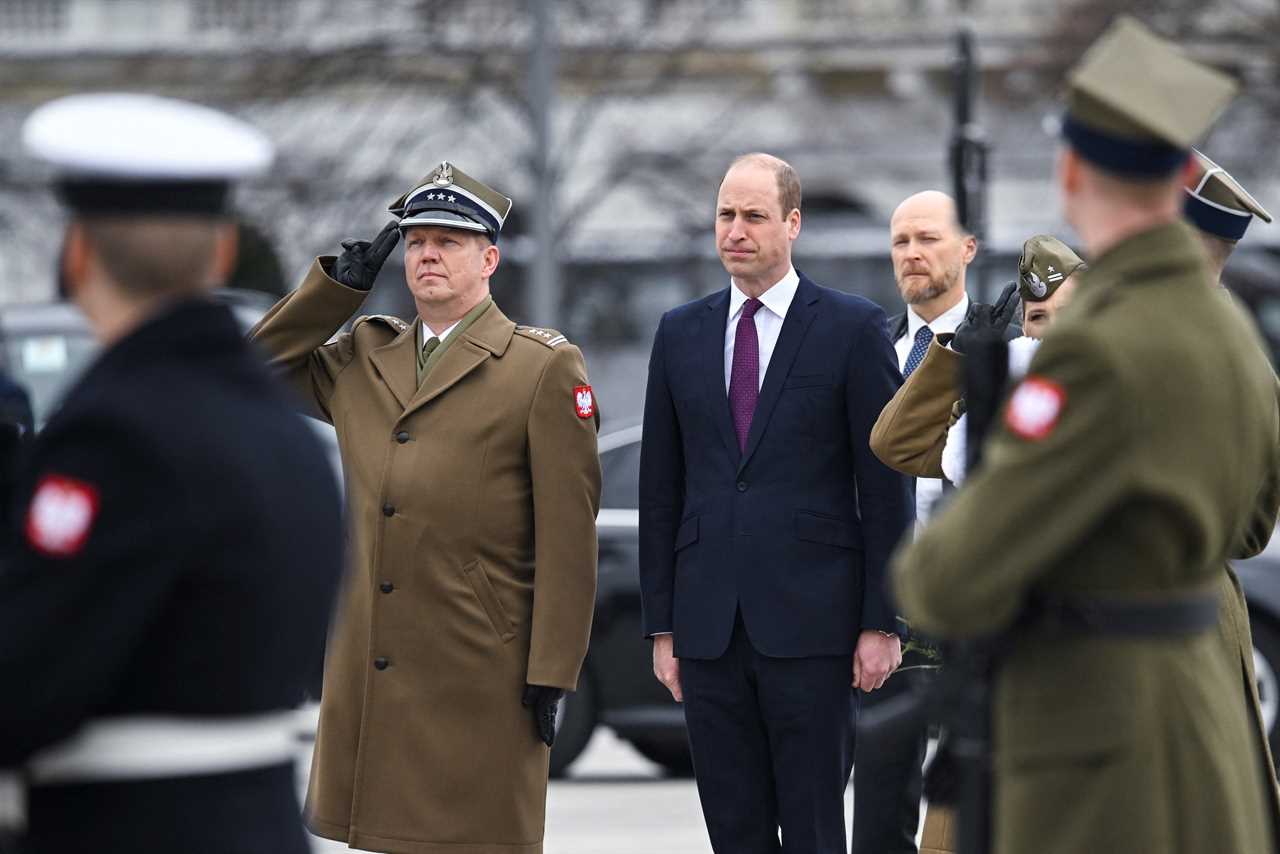 Prince William pays tribute at Tomb of Unknown Soldier as he visits Ukraine border in secret mission