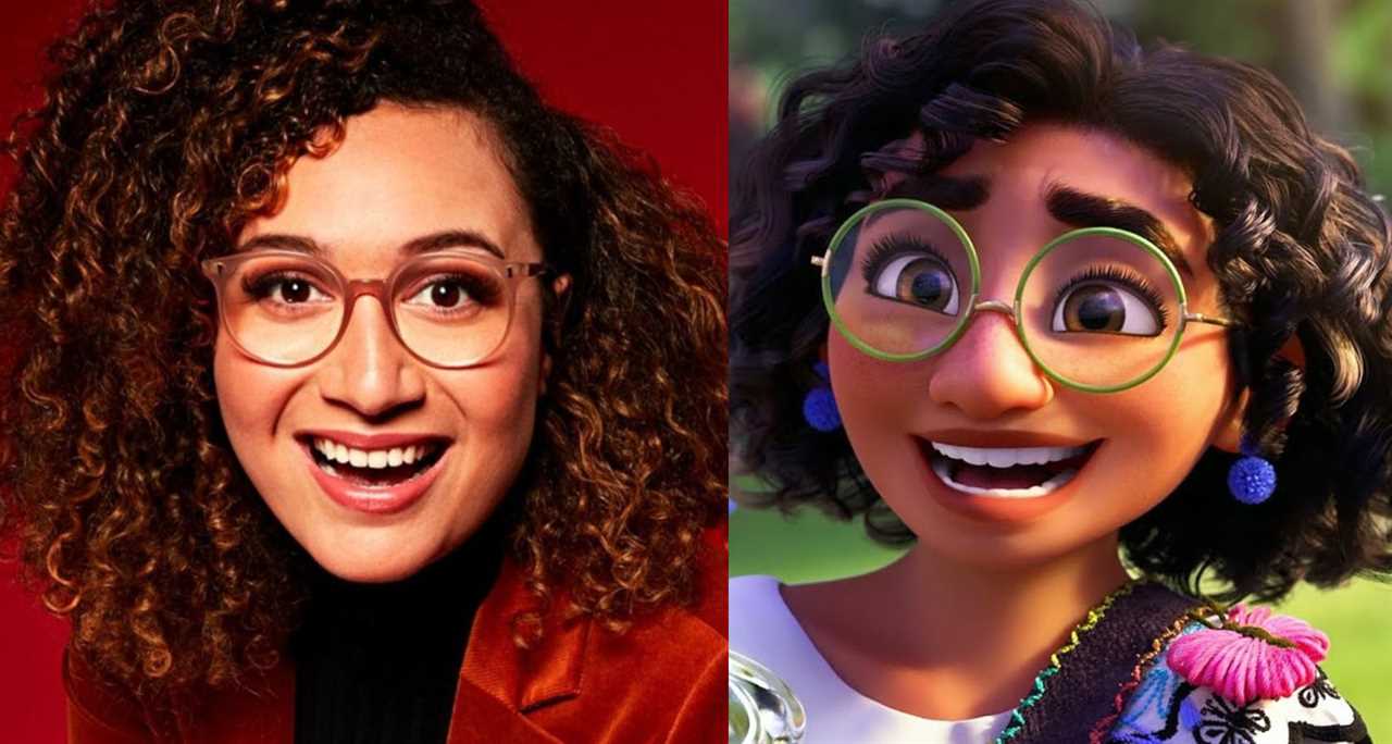 ally ross Lookalikes Rose Matafeo from Celebrity Bake Off SU2C and Mirabel from Disney's Encanto film