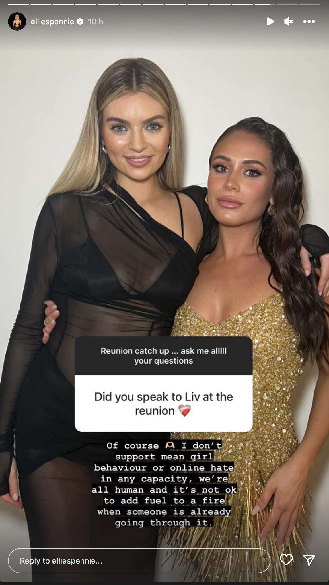 Love Island star hits out at ‘mean girl behaviour’ as she opens up about meeting ‘love rival’ Olivia at the Reunion