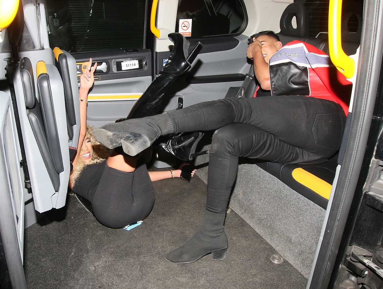 Towie star Dani Imbert takes a tumble outside London nightclub after twerking with pal