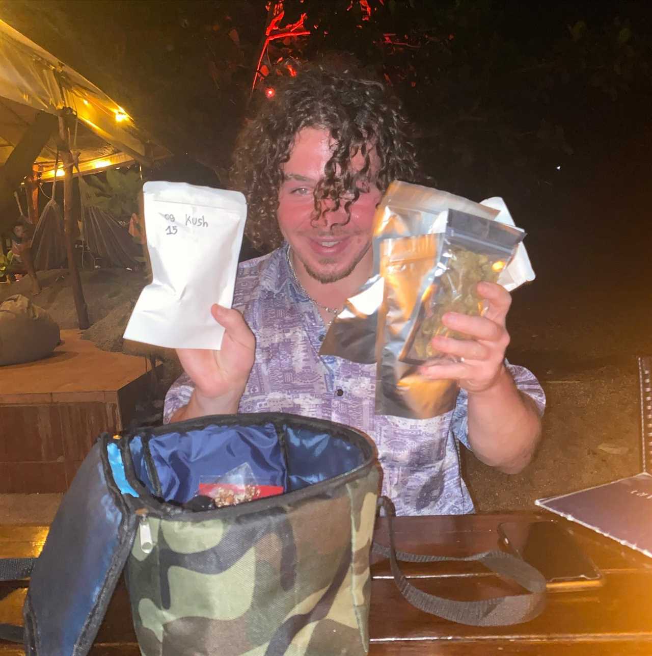 Outnumbered star poses with huge stash of ‘drugs’ in South East Asia – after ‘ketamine’ chants at festival