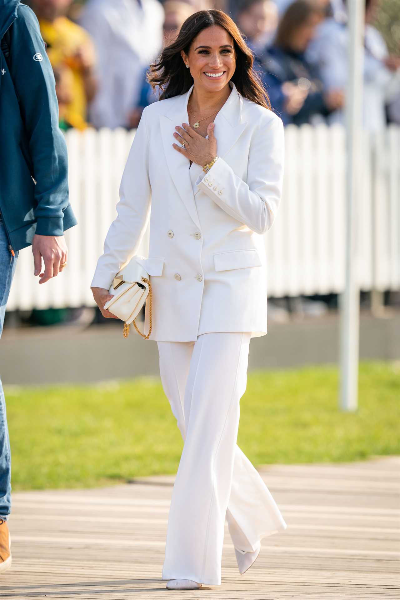 The Duchess of Sussex attending a reception, hosted by the City of The Hague and the Dutch Ministry of Defence, celebrating the forthcoming Invictus Games, at Nations Home, Invictus Games Park (Zuiderpark), in The Hague. Picture date: Friday April 15, 2022. PA Photo. See PA story ROYAL Invictus. Photo credit should read: Aaron Chown/PA Wire