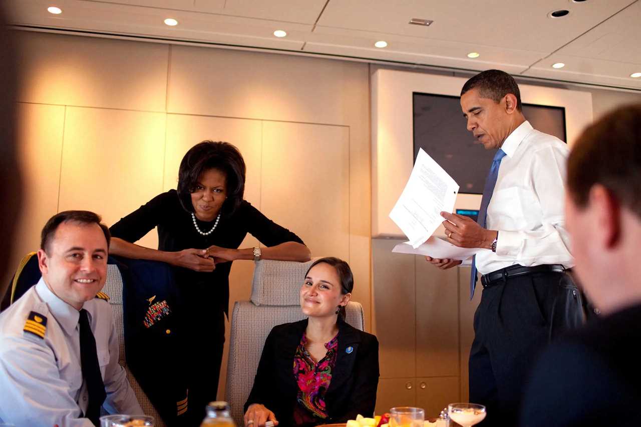 Barrack Obama and Michelle Obama with Katie McCormick Lelyveld 

Picture: Pete Souza The White House