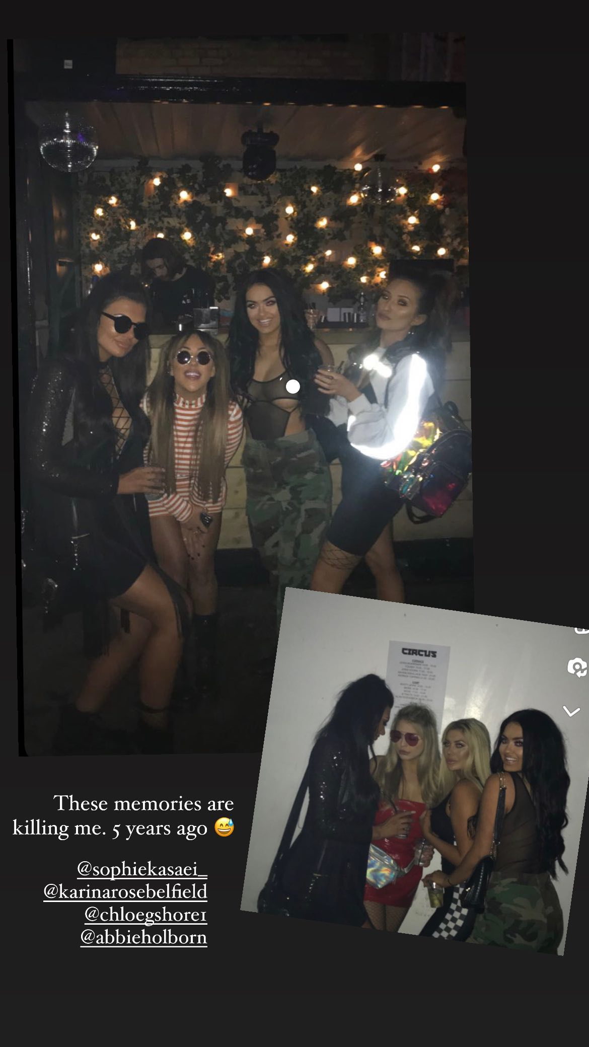 Chloe Ferry, Sophie Kasaei and Abbie Holborn look unrecognisable in throwback snap from boozy night out