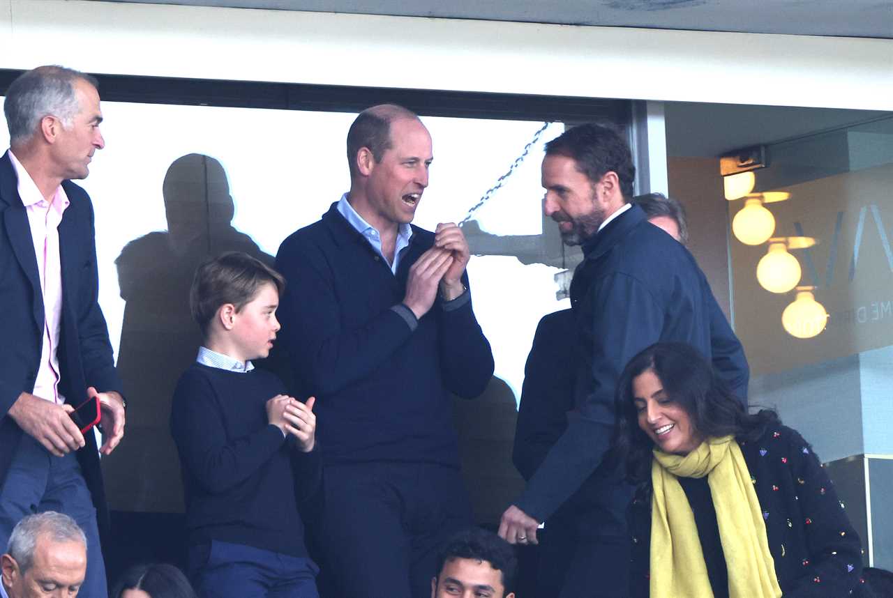 Animated Prince George is gripped by the action as dad William takes him to watch his beloved Aston Villa