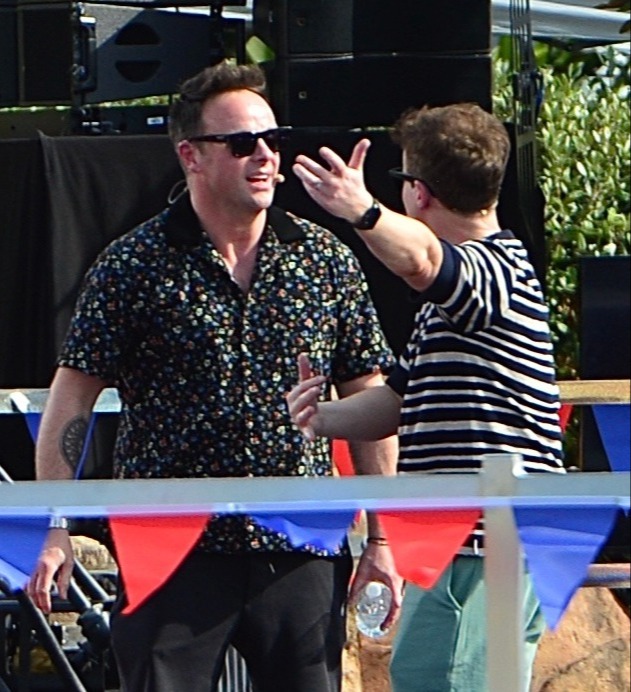 Ant McPartlin and Dec Donnelly look tense during Saturday Night Takeaway rehearsals in Florida