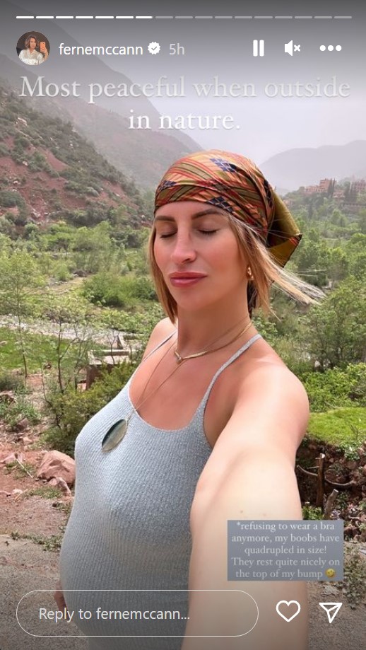 Pregnant Ferne McCann reveals she’s stopped wearing bras after her boobs ‘quadruple in size’