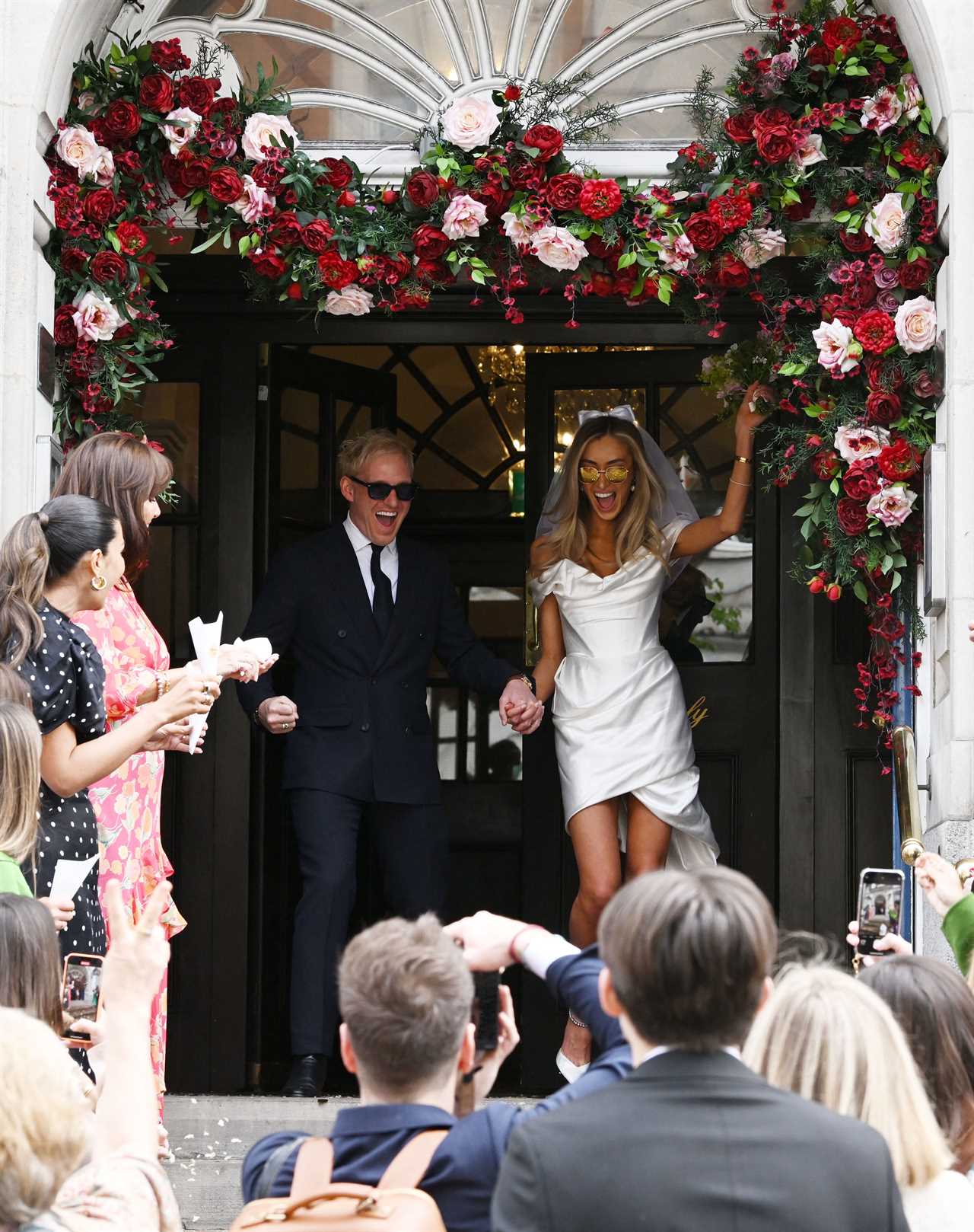 Made In Chelsea stars Jamie Laing and Sophie Habboo just married in Chelsea as they hold hands in matching shades