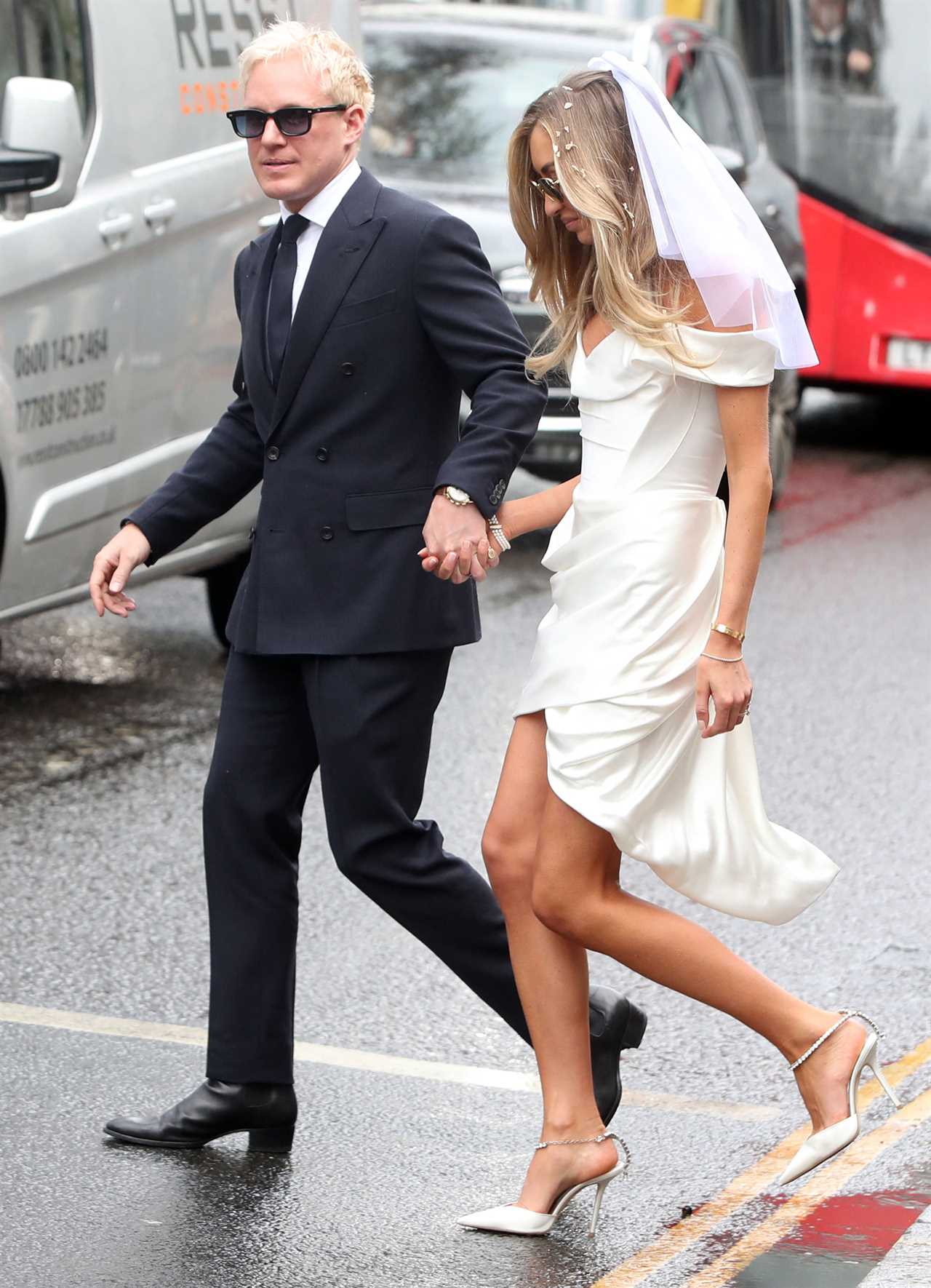 Made In Chelsea stars Jamie Laing and Sophie Habboo just married in Chelsea as they hold hands in matching shades