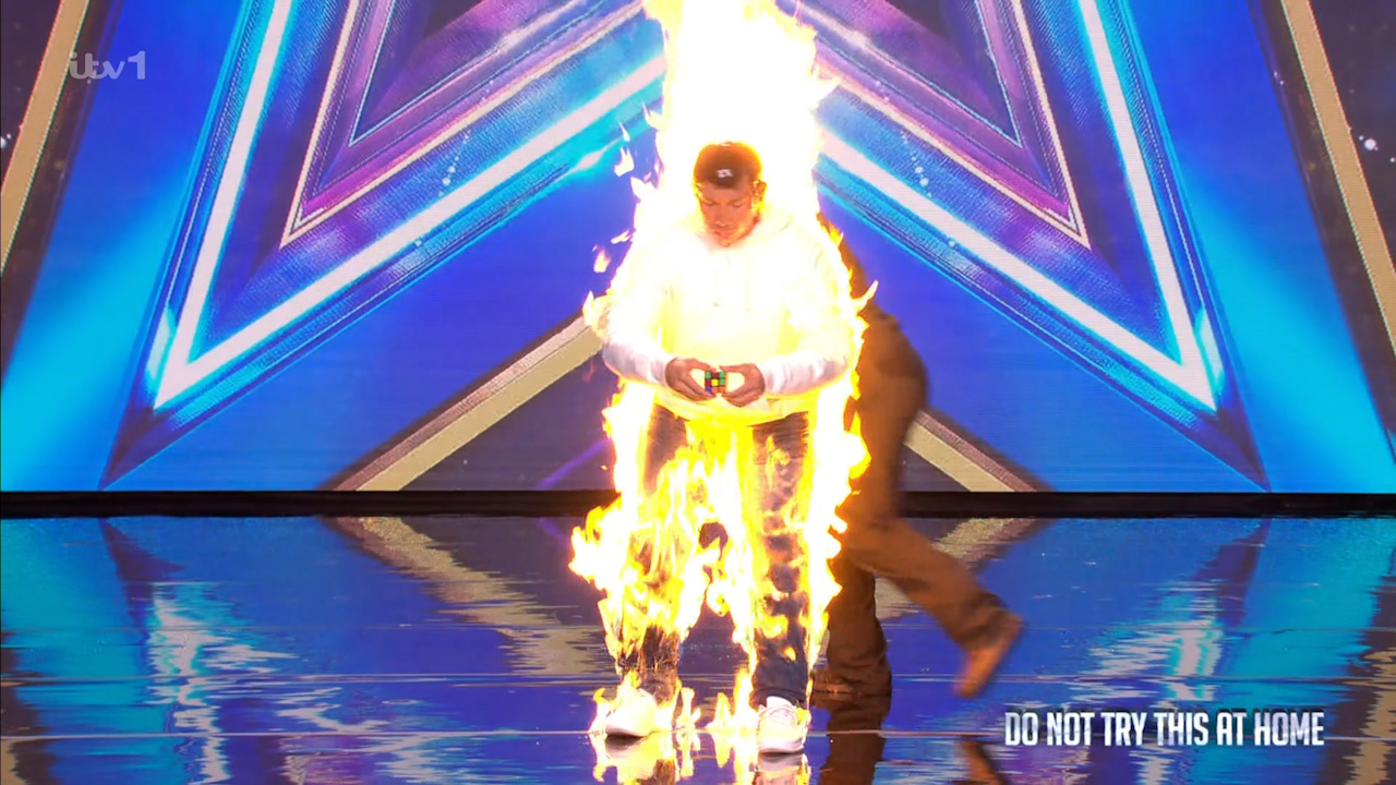 Britain’s Got Talent judges gasp as man sets himself on FIRE during audition
