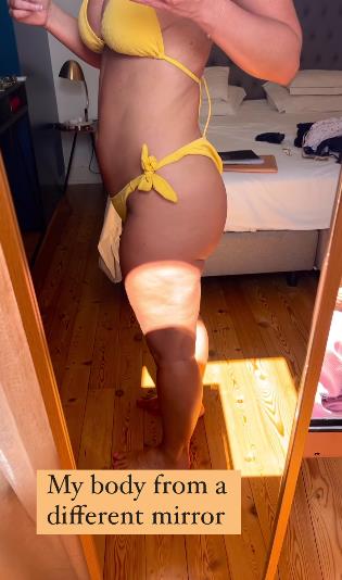 First Dates star Cici Coleman shows off her bikini body as she reveals lighting and mirror tricks