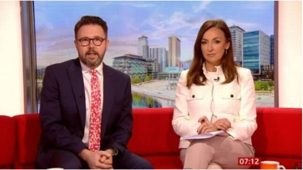 BBC Breakfast’s Sally Nugent left stunned as Jon Kay takes a cheeky swipe at her outfit