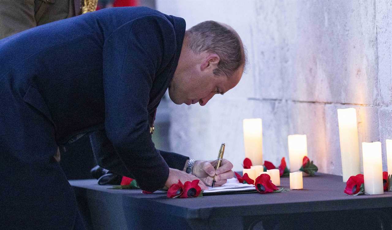 Prince William pays his respects to fallen Australian and New Zealand troops at Anzac Day dawn service