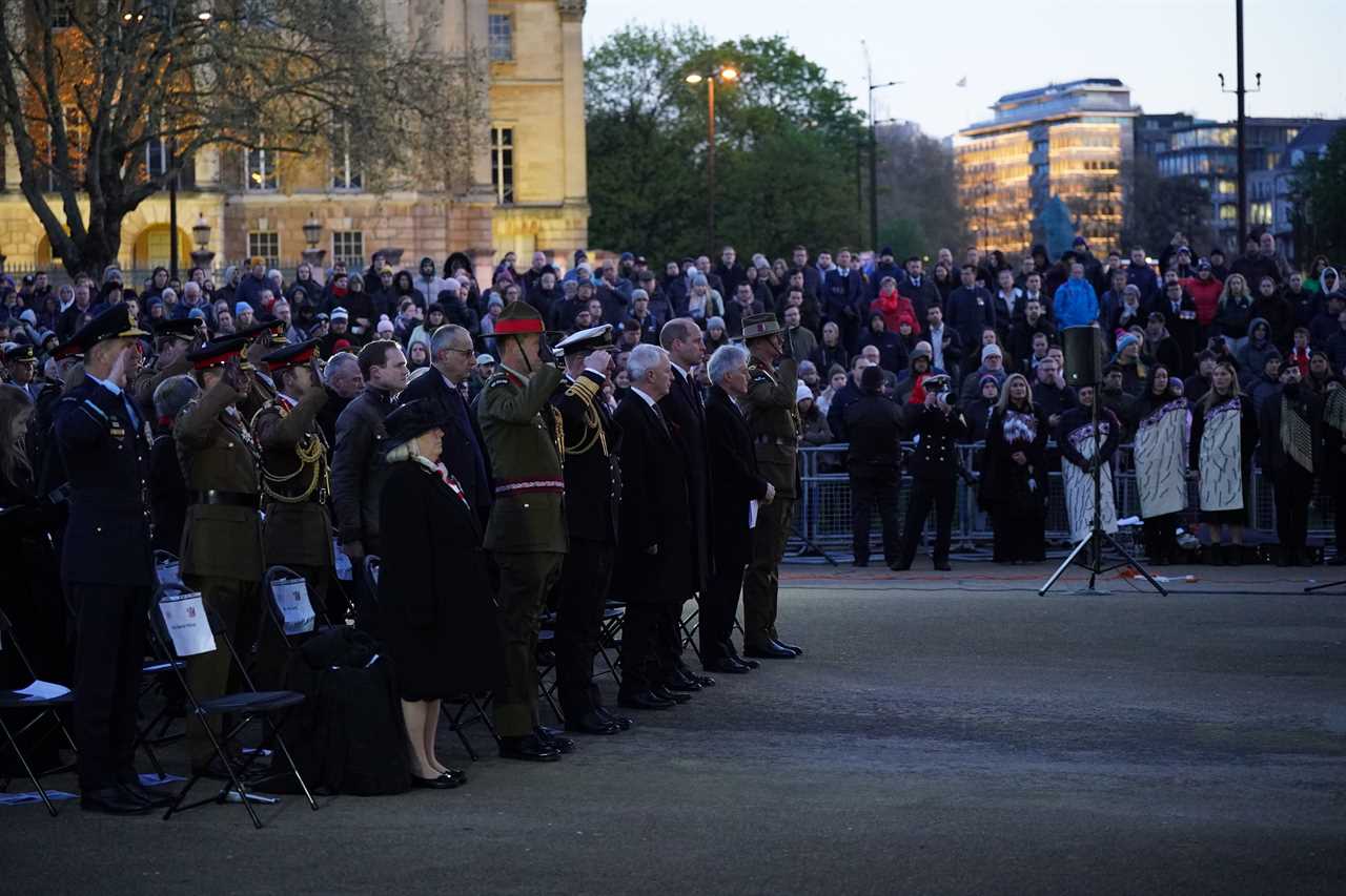 Prince William pays his respects to fallen Australian and New Zealand troops at Anzac Day dawn service