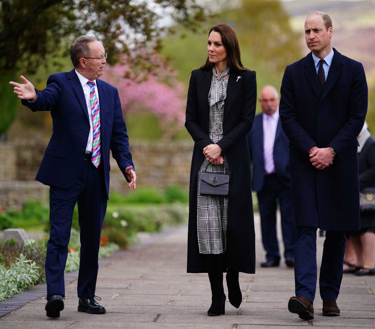 Prince and Princess of Wales pay their respects to 144 people who died in Aberfan disaster on visit to village