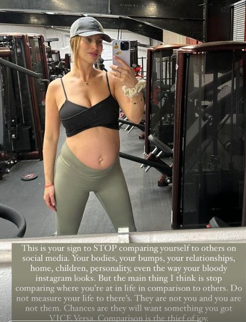 Pregnant Ferne McCann shows off baby bump during intense workout with fiancé Lorri Haines