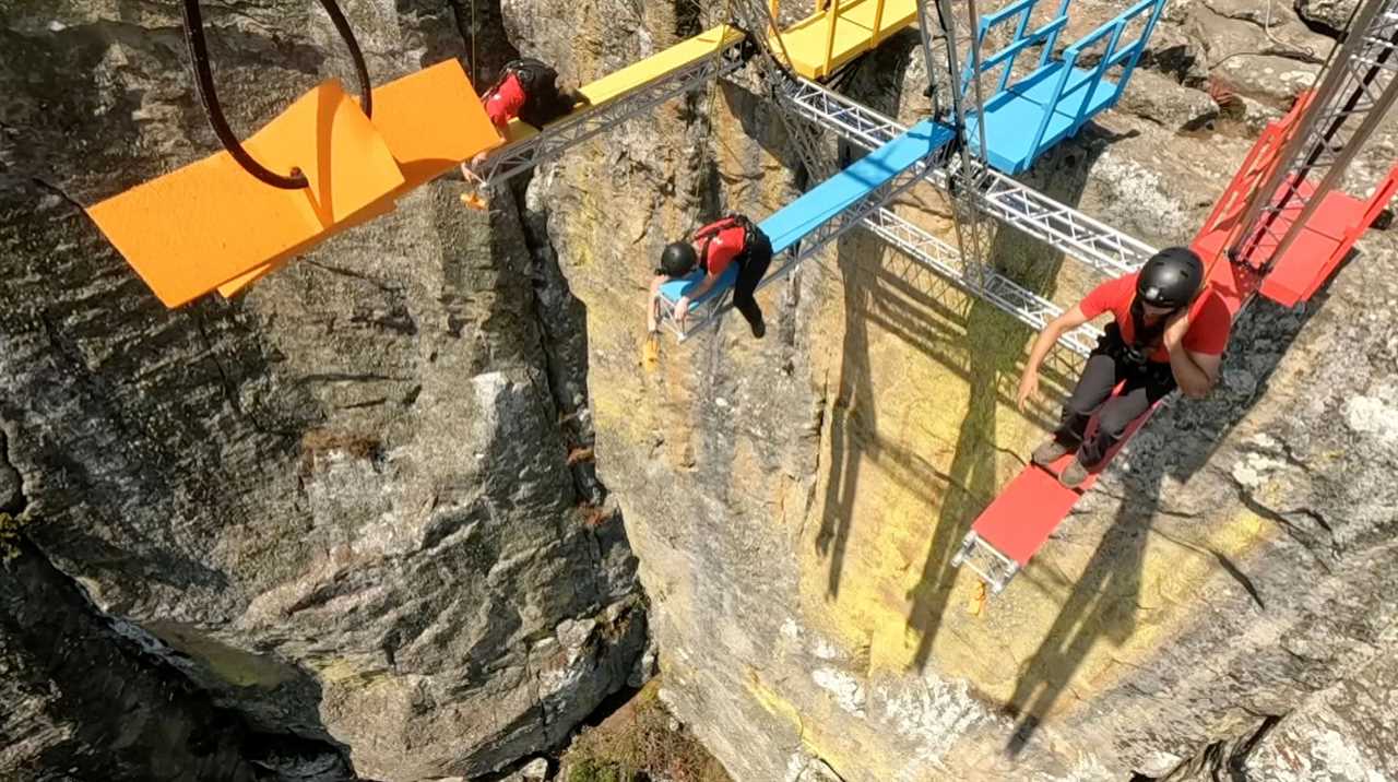 Helen Flanagan, Myleene Klass & Amir Khan climb tower on 3,609ft mountain in record-breaking I’m A Celeb trial