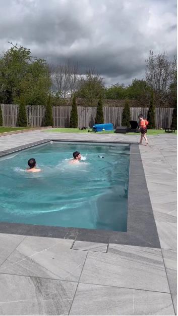 Danielle Lloyd shows off her incredible garden swimming pool – but suffers nightmare start to swim season