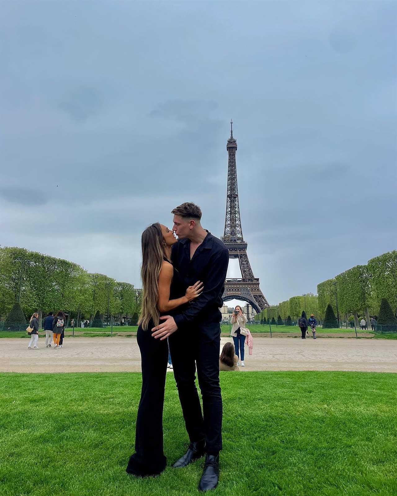 Love Island’s Jessie Wynter goes braless in front of the Eiffel Tower in steamy snaps