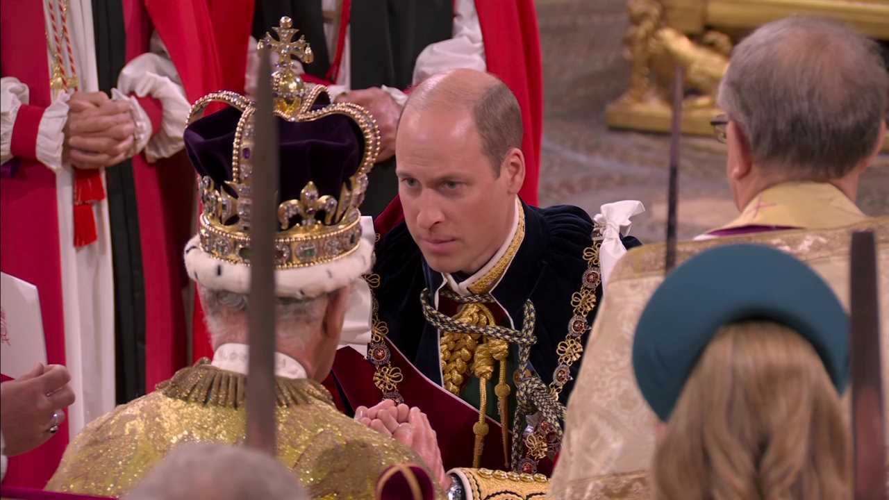 Three words King Charles whispers to Prince William during touching moment at coronation