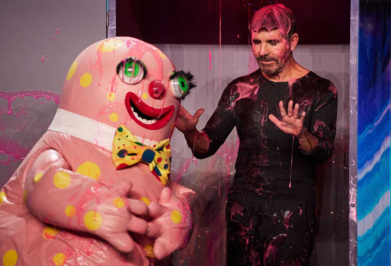 Britain’s Got Talent fans ‘figure out’ identity of Mr Blobby after chaotic act gunges Simon Cowell