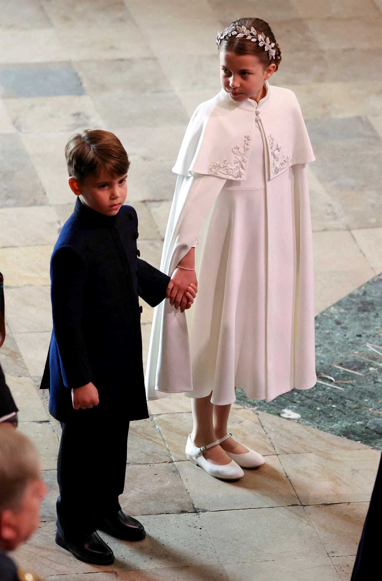 Prince Louis and Princess Charlotte attend Britain's King Charles and Queen Camilla's coronation ceremony at Westminster Abbey, in London, Britain May 6, 2023. REUTERS/Phil Noble/Pool TPX IMAGES OF THE DAY REFILE - CORRECTING ID
