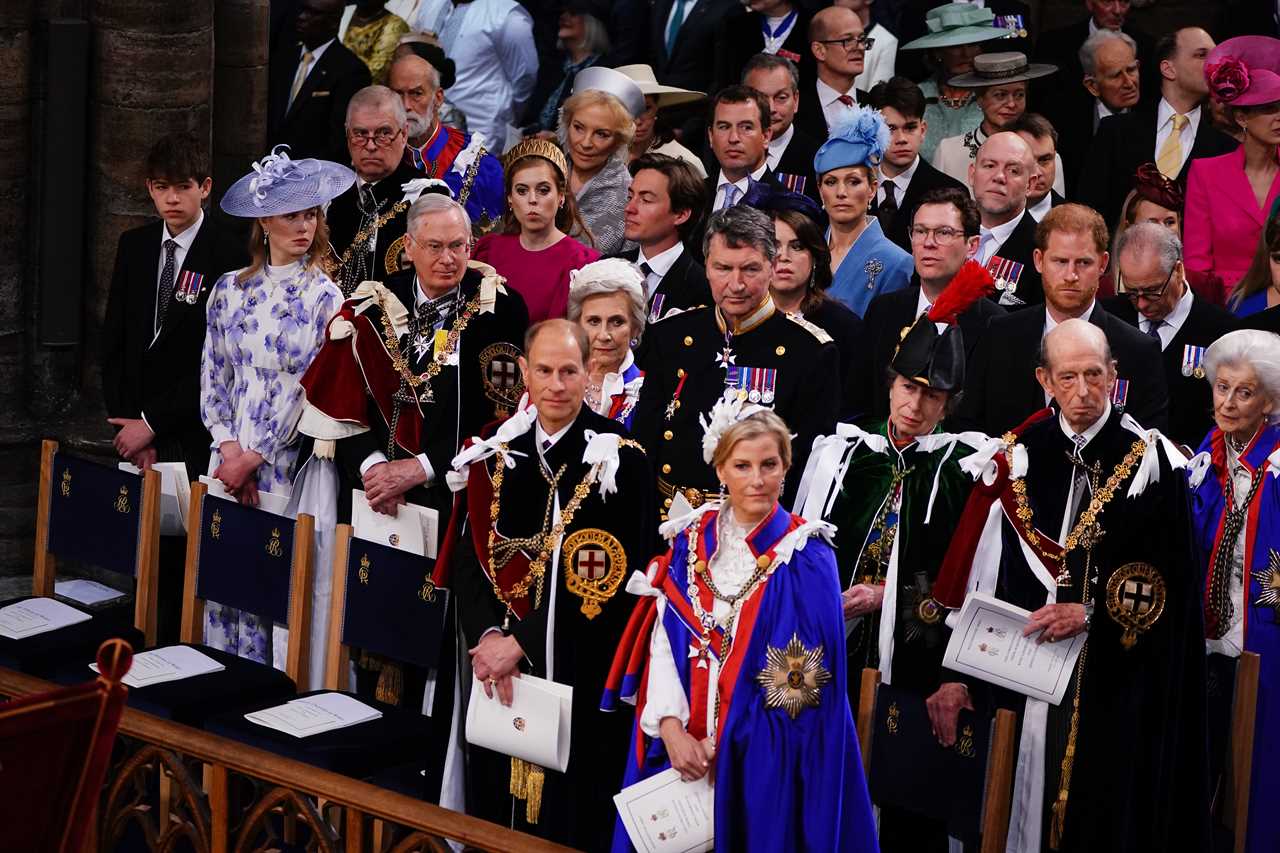 Prince Harry smiles despite sitting in third row after arriving separately from brother William at dad’s coronation