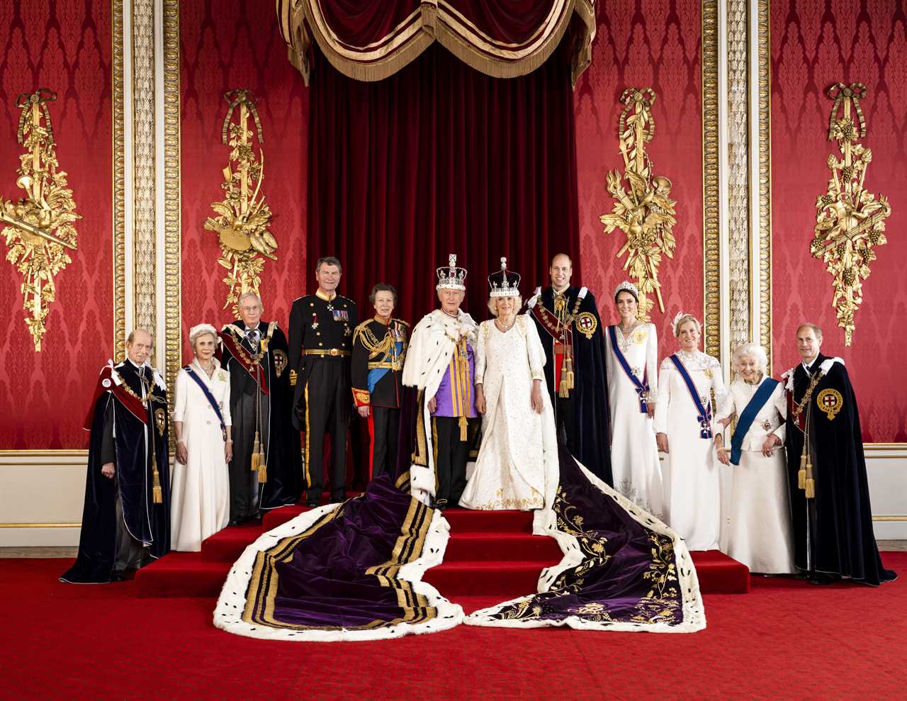 Princess Kate’s coronation dress revealed in full as she beams alongside Queen Camilla & Prince William in portrait
