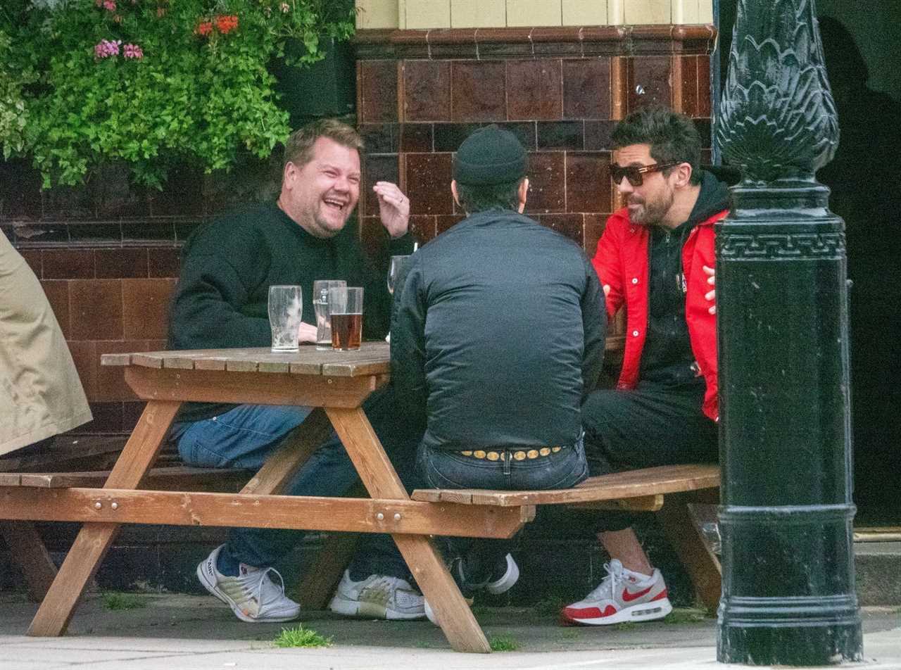 Ex-talk show star James Corden relives old times with fellow History Boys pal Dominic Cooper