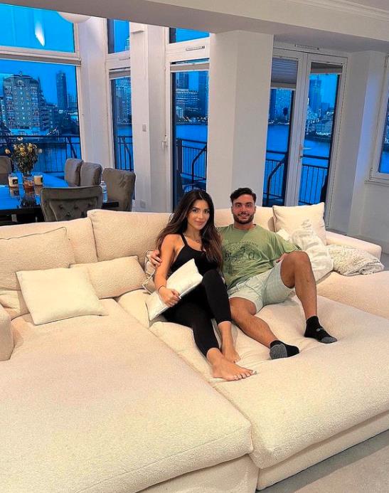 Love Island’s Davide shocks fans with X-rated joke as he and Ekin-Su show off their huge new sofa in stylish apartment