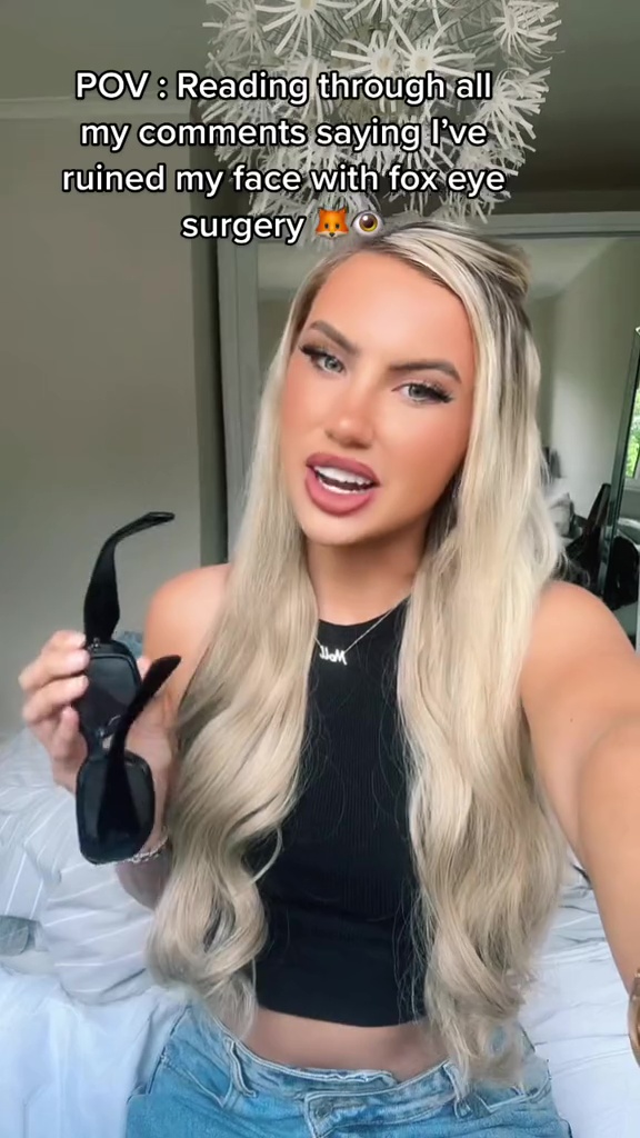 Love Island star unrecognisable as she shows off ‘new face’ after controversial fox eye surgery