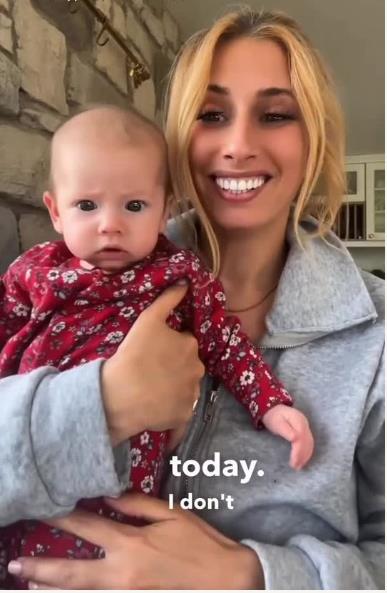 Stacey Solomon stunned as baby Rose vomits all over her during live video to fans
