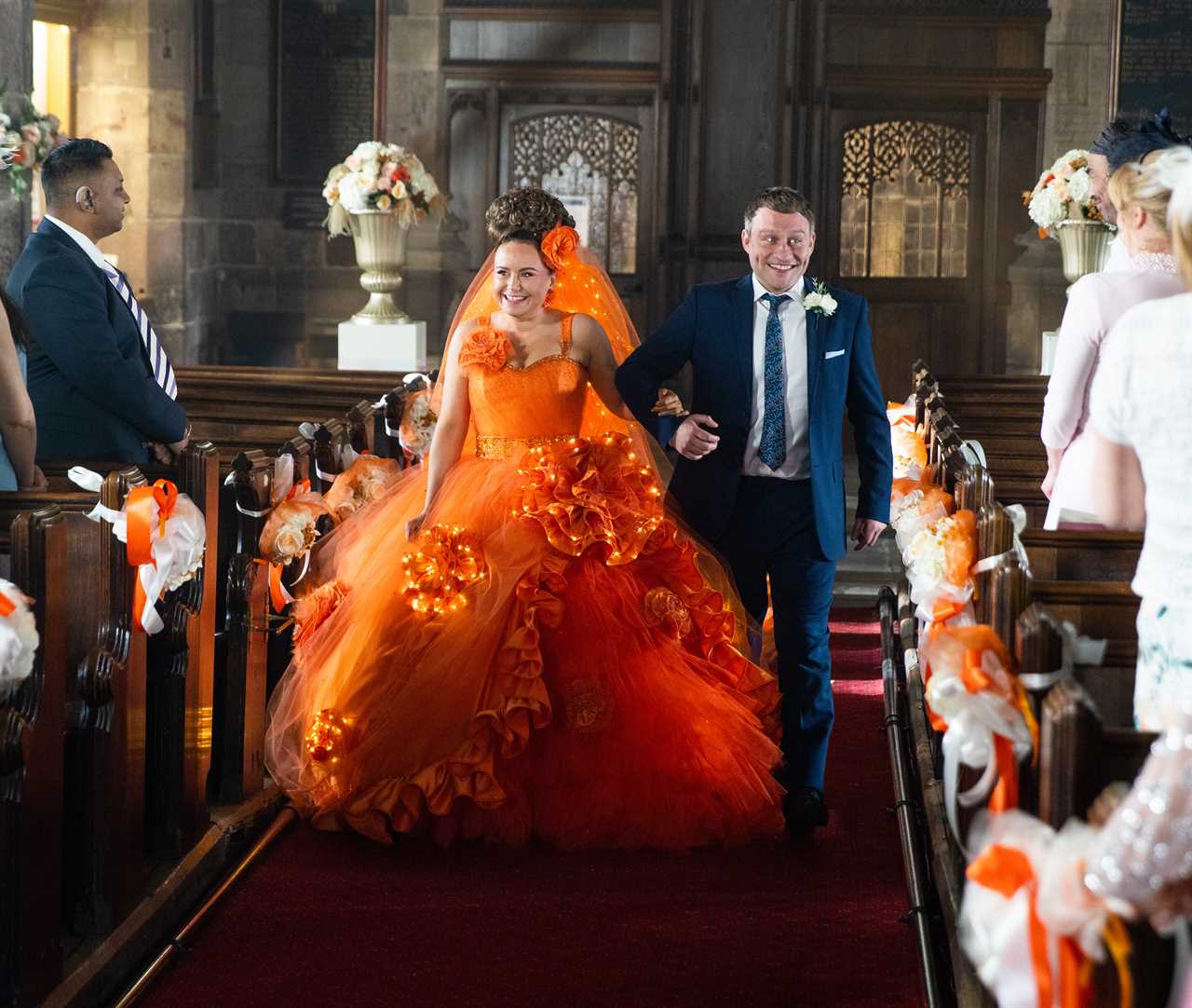 Coronation Street’s Dolly-Rose Campbell reveals secret celeb who designed Gemma’s garish orange wedding dress