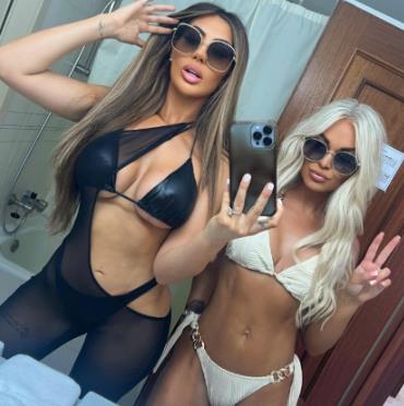 Geordie Shore beauties show off lots of underboob as they strip off on girls’ holiday in Spain