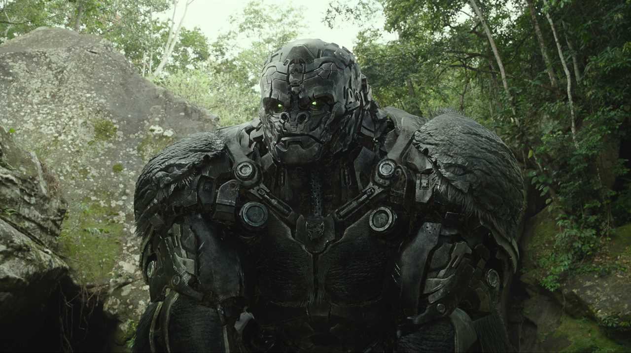 Undated film still from Transformers: Rise Of The Beasts. Pictured: Optimus Primal (voiced by Ron Perlman). See PA Feature SHOWBIZ Film Reviews. WARNING: This picture must only be used to accompany PA Feature SHOWBIZ Film Reviews. PA Photo. Picture credit should read: Paramount Pictures. All Rights Reserved. Hasbro, Transformers and all related characters are trademarks of Hasbro. NOTE TO EDITORS: This picture must only be used to accompany PA Feature SHOWBIZ Film Reviews.