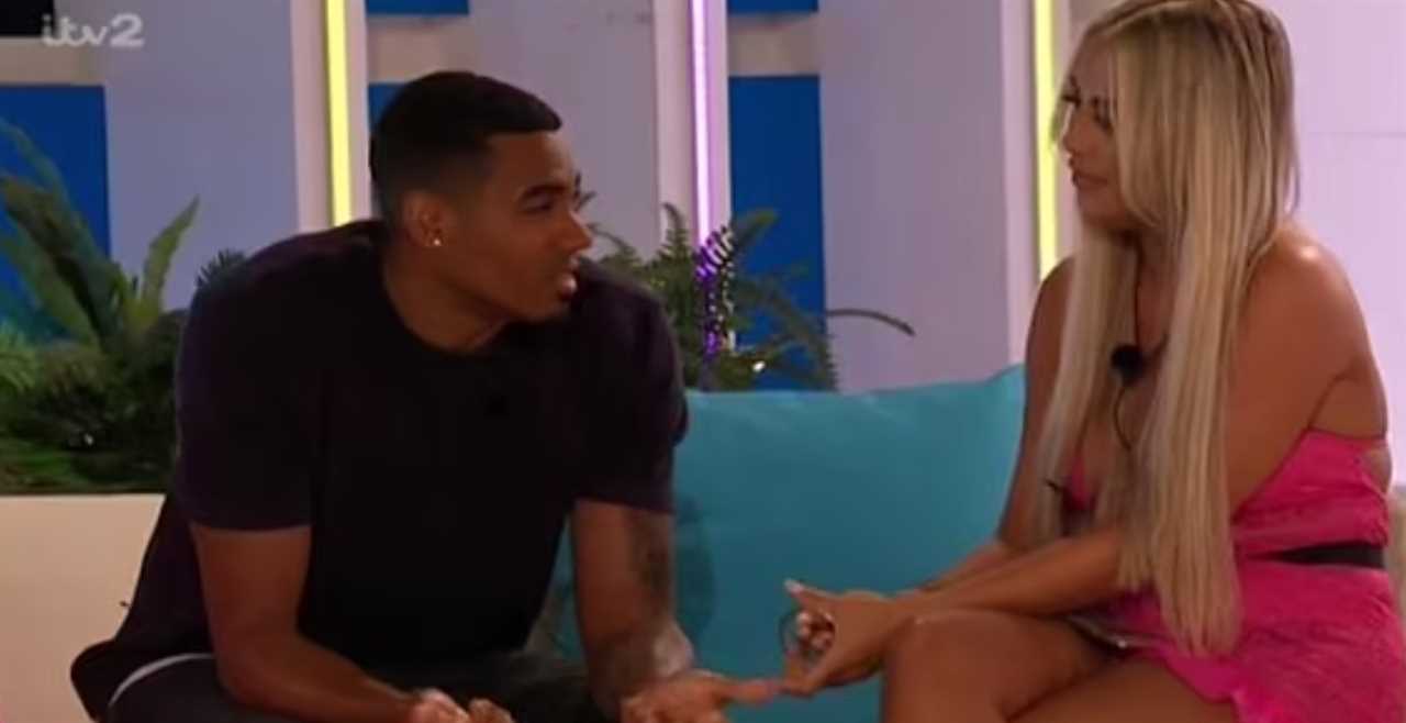 Love Island’s Ella and Tyrique in bust-up after he makes shock move during raunchy challenge