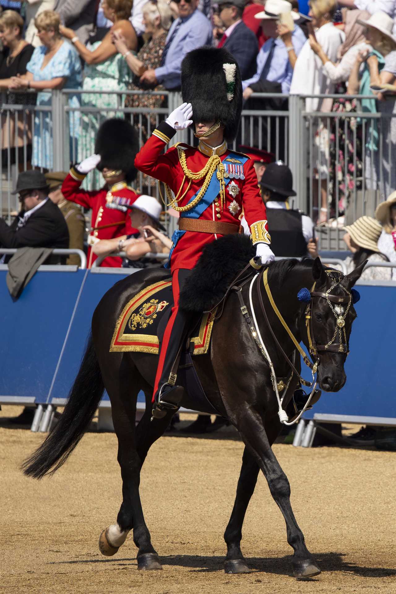 The Prince of Wales carries out the Colonel’s Review at Horse Guards Parade in London