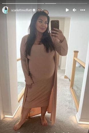 Ex Gogglebox star Scarlett Moffatt teases baby’s due date as she shows off huge baby bump