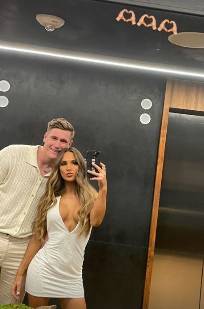 Love Island’s Jessie Wynter shows off slim figure in a see-through lace mini dress