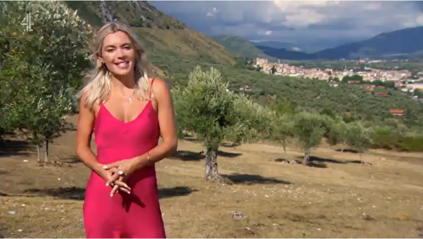 A Place In The Sun’s Danni Menzies wows in plunging hot pink dress