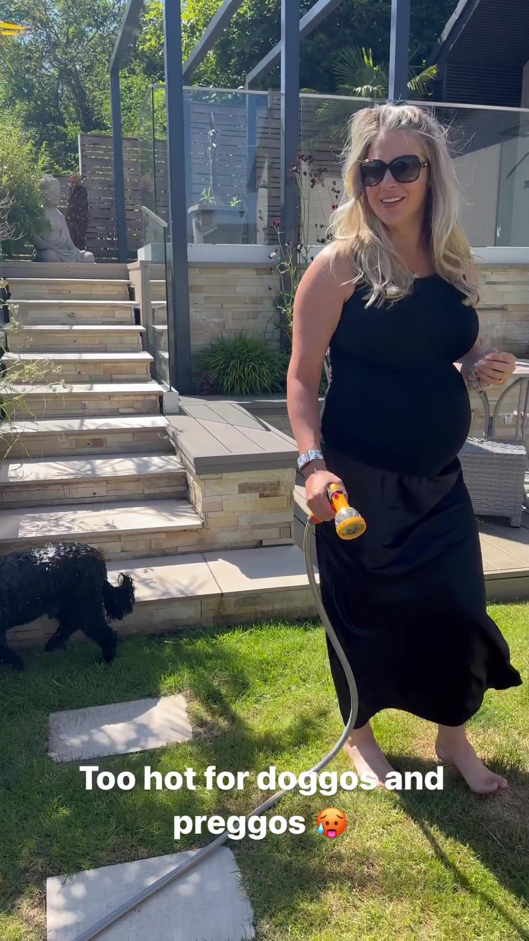 Gemma Atkinson shows off huge garden as heavily pregnant star hoses off hunky fiance Gorka Marquez