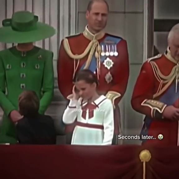 Royal fans spot the moment Princess Charlotte got hit by Prince Louis’ head on the balcony & praise how she reacted