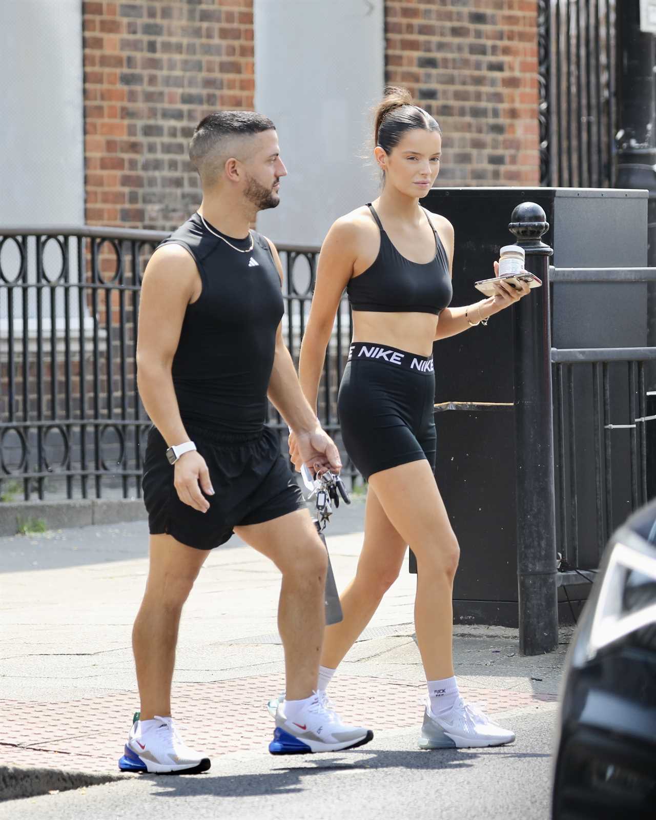 Love Island star Maura Higgins flashes abs in workout gear in Essex following terrifying raid