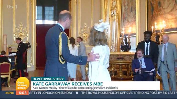 Kate Garraway reveals sick husband Derek Draper ‘burst into tears’ after she was given MBE by Prince William